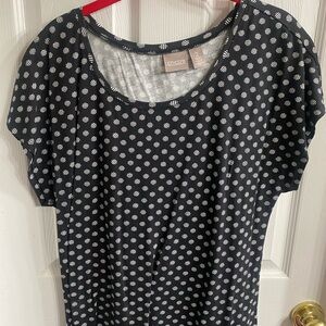 Chico's Black and White Polka Dot Scoop Neck Tee